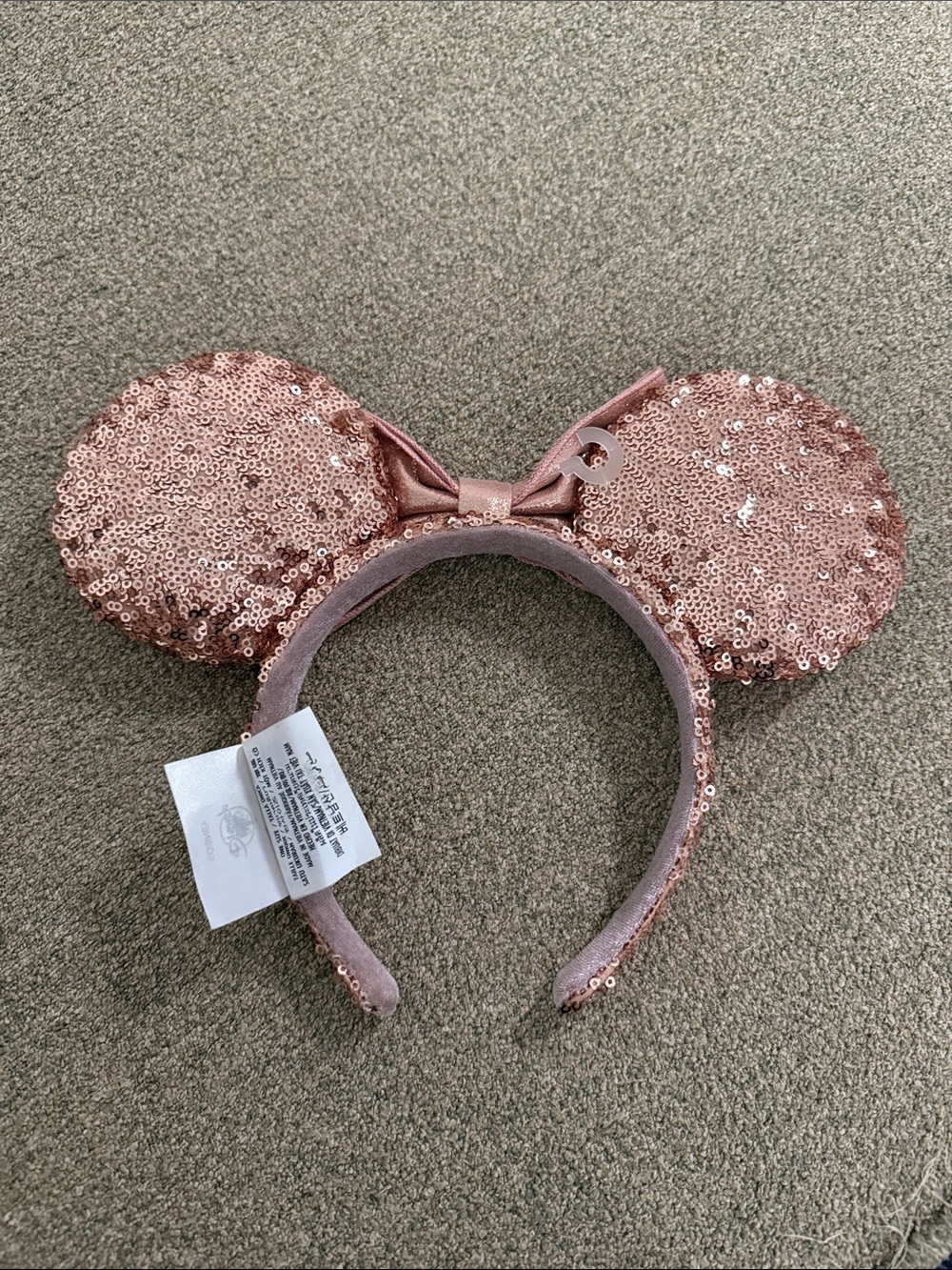 Disney Rose Gold Sequin Minnie Headband with Metallic Bow - Picture 9 of 15